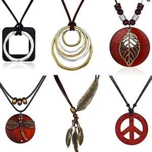 BOHO CHIC STATEMENT NECKLACES  SET OF 6 NWT